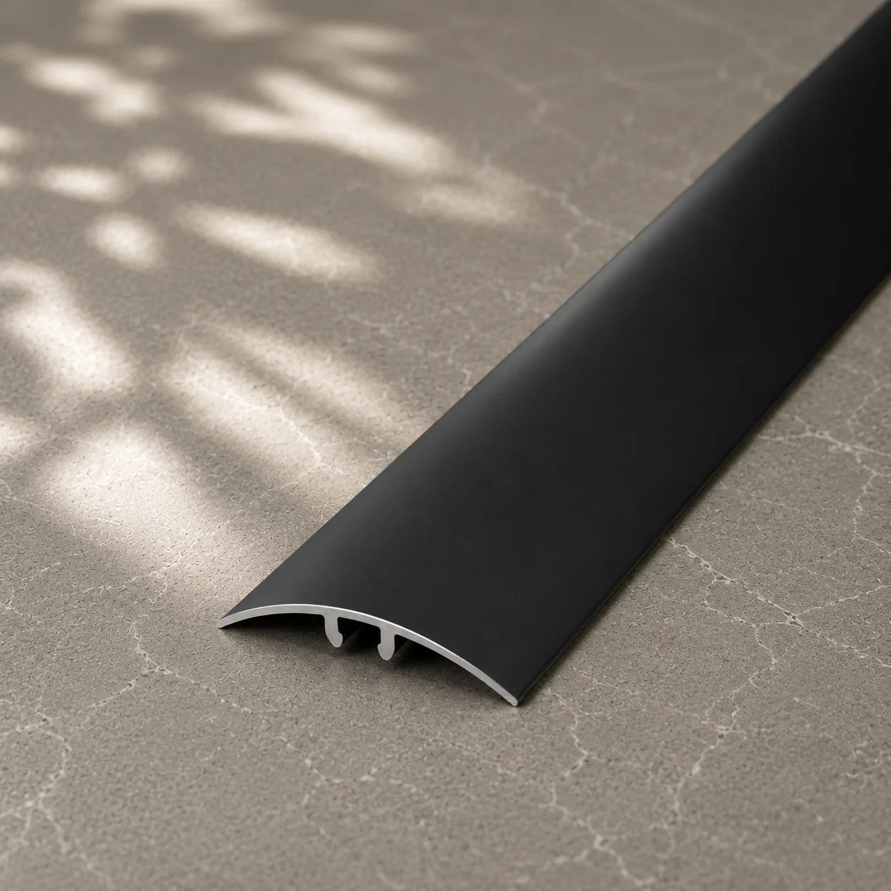 Aluminium Door Threshold Strip 37 MM x 930 MM Length Self-Adhesive Silver 5in1 Installation In Black Color